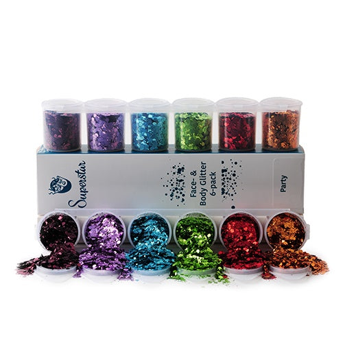 Chunky glitter sixpack