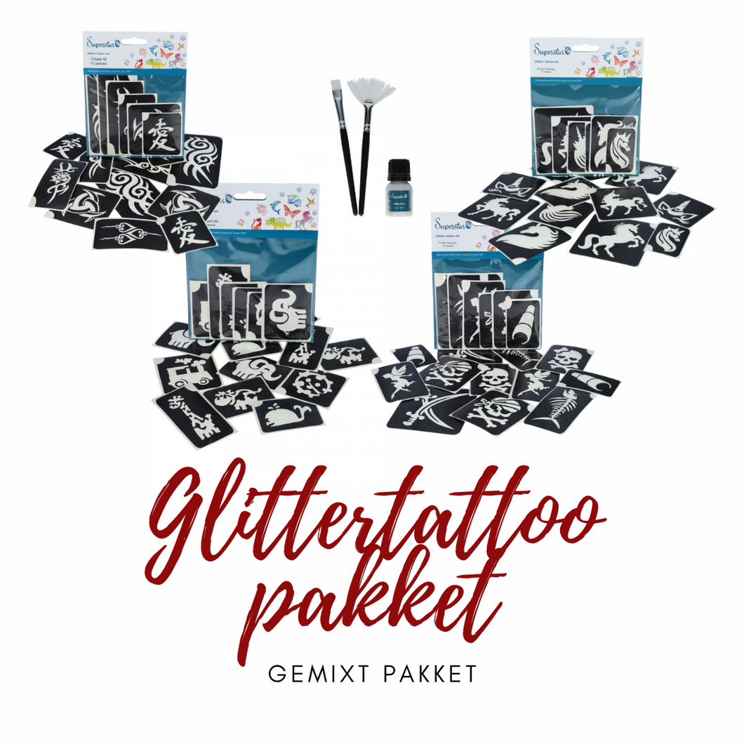 Superstar glittertattoo pakket